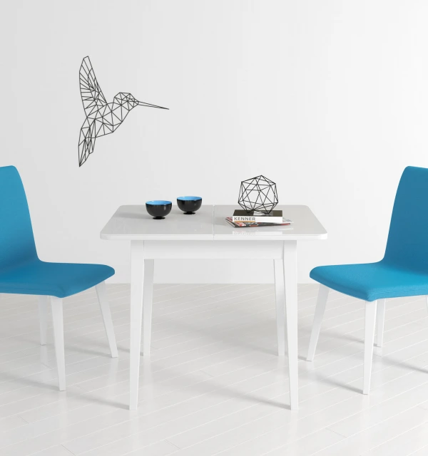 Стол KENNER 900 М белый/стекло белое сатин