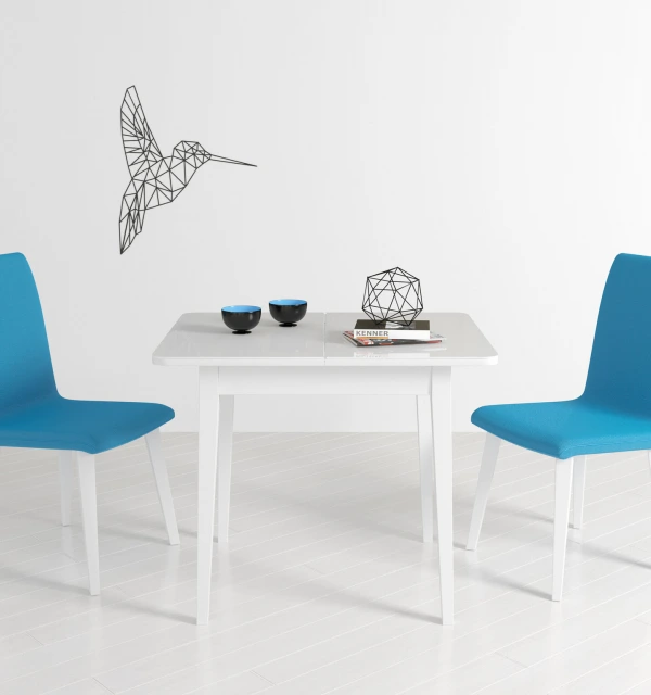 Стол KENNER 900 М белый/стекло белое сатин